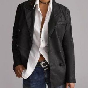 BLANKNYC | Faux Leather Double Breasted Blazer | NWT
